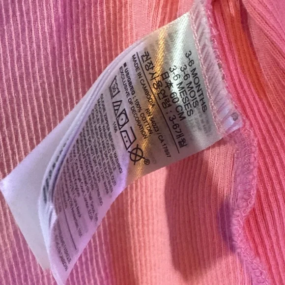 BABY GAP Ribbed Pink Ruffled Kids One Piece 3-6 months - Picture 7 of 7